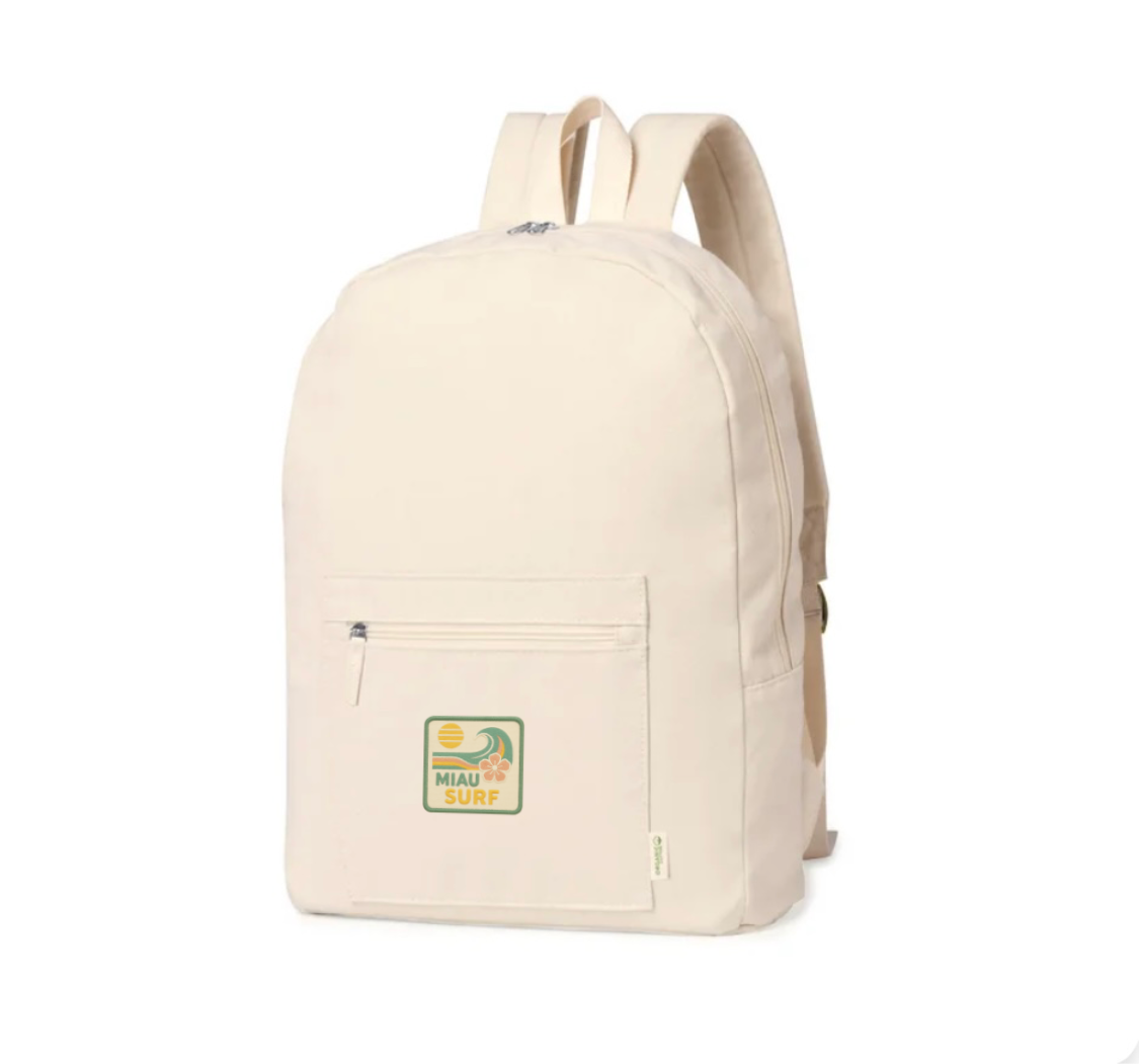 MOCHILA MIAU SURF CON PARCHE BORDADO