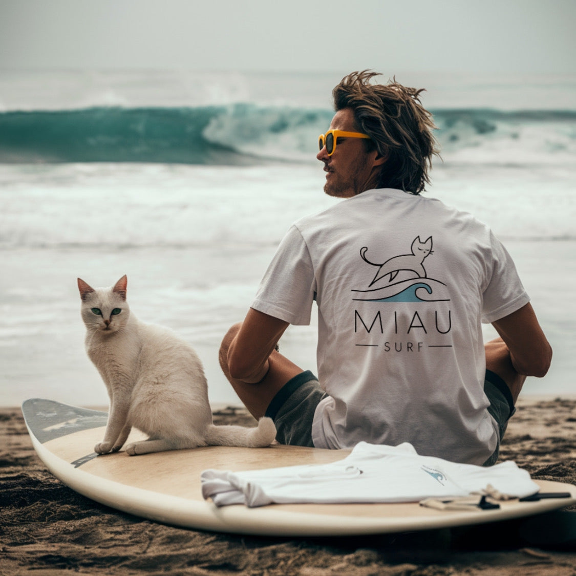 CAMISETA MIAU SURF